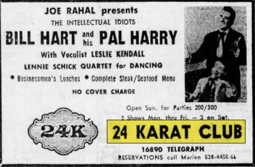 24 Karat Club (24 Carat Club) - Nov 26 1971 Ad